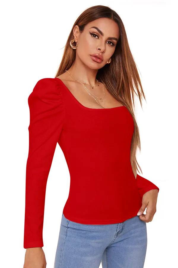 Square_Neck_Full_Sleeve_Polyester_Crepe_Top