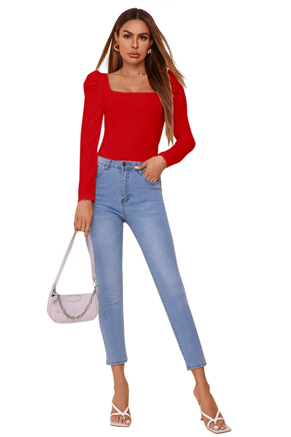 Square_Neck_Full_Sleeve_Polyester_Crepe_Top