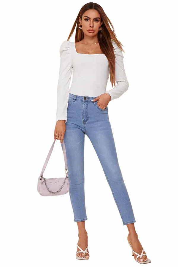 Puff_Sleeves_Polyester_Square_Neck_Top