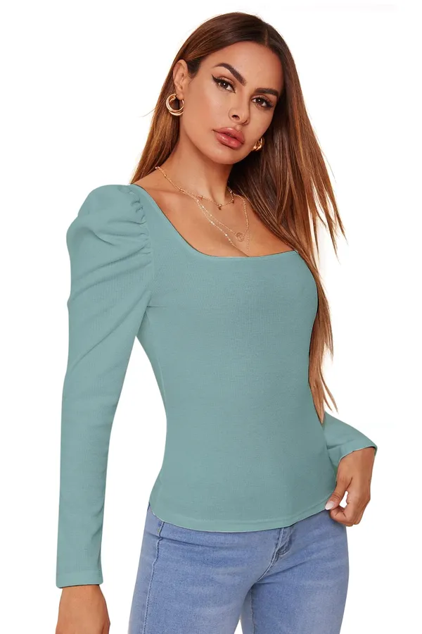 Square_Neck_Full_Sleeve_Polyester_Crepe_Top