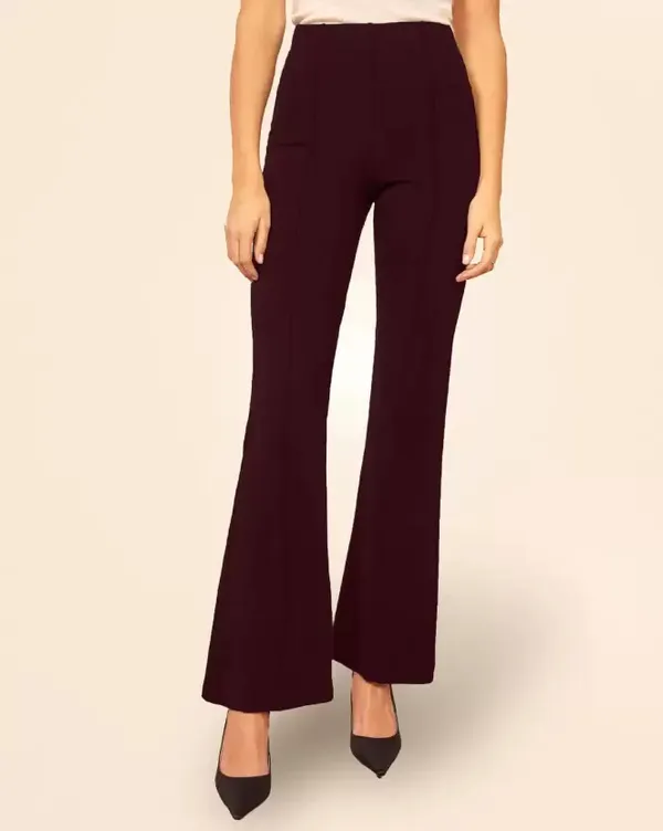 Women's_Regular_Fit_Solid_Maroon_Trouser