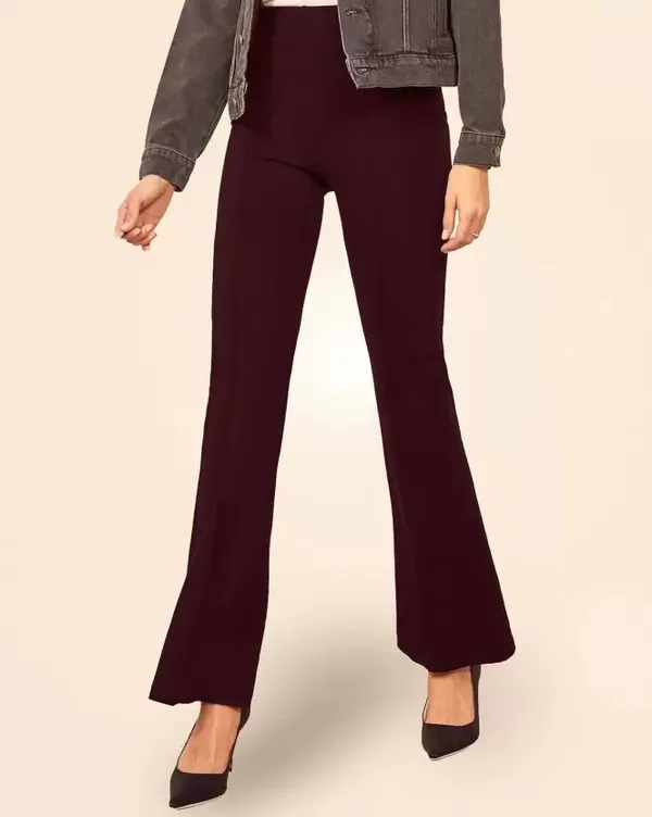 Women's_Regular_Fit_Solid_Maroon_Trouser