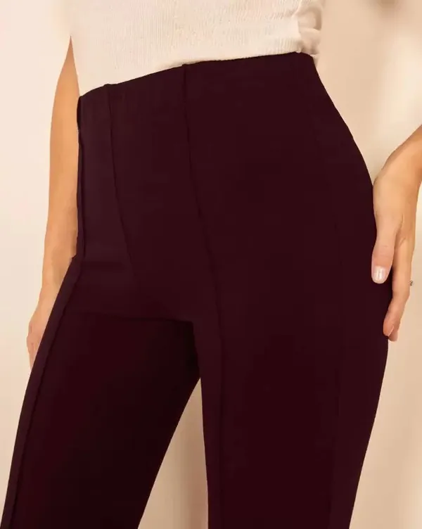 Women's_Regular_Fit_Solid_Maroon_Trouser