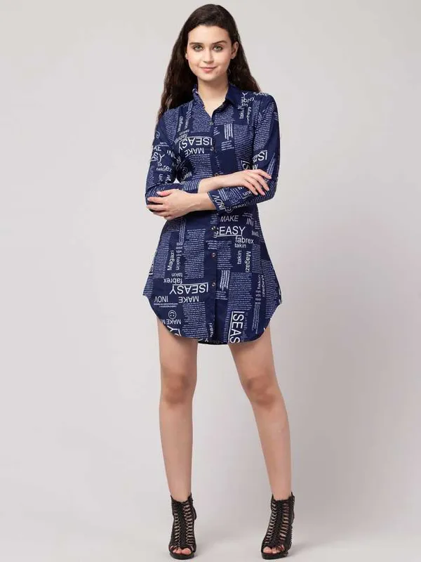 Women_Navy_Blue_&_White_Text_Paper_Printed_Spread_Collar_Casual_Shirt