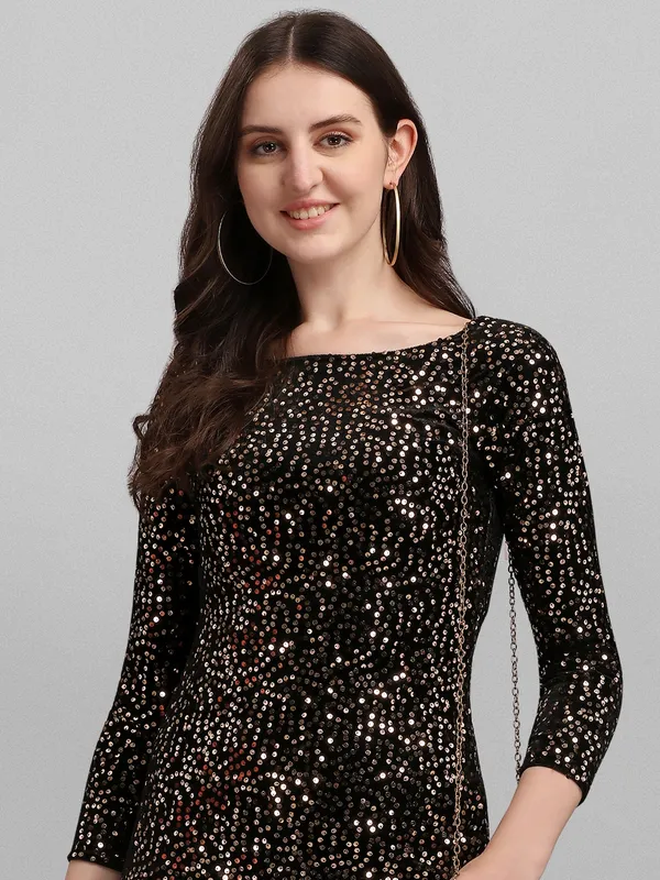 Women_Black_&_brown_Stylish_Fashionable_Velvet_Women_Dresses
