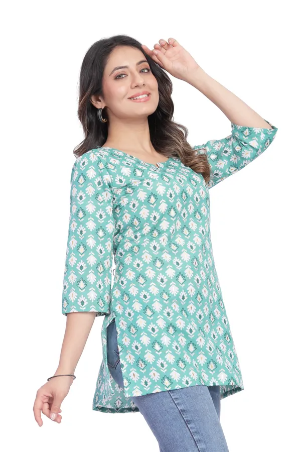 Women_Jaipuri_Cotton_Printed_Short_Kurta_Top