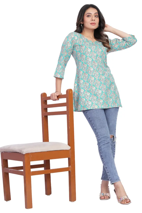 Women_Jaipuri_Cotton_Printed_Short_Kurta_Top