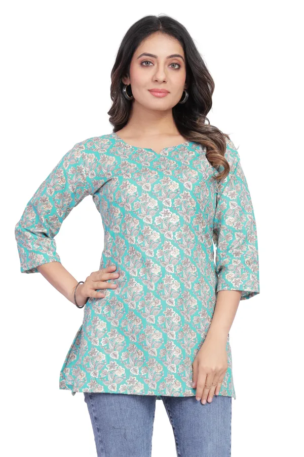 Women_Jaipuri_Cotton_Printed_Short_Kurta_Top