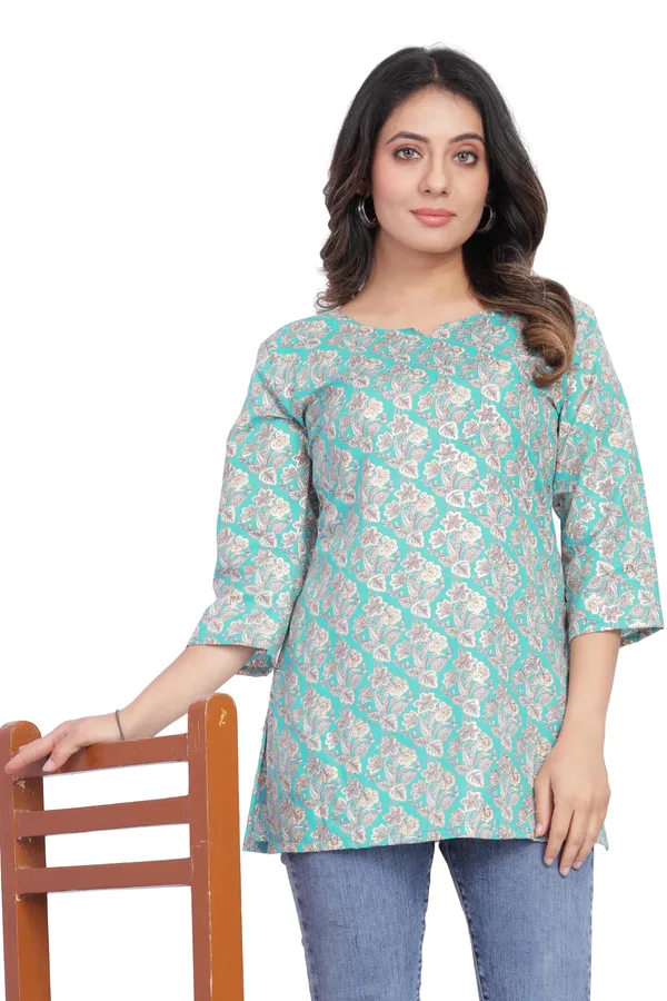 Women_Jaipuri_Cotton_Printed_Short_Kurta_Top