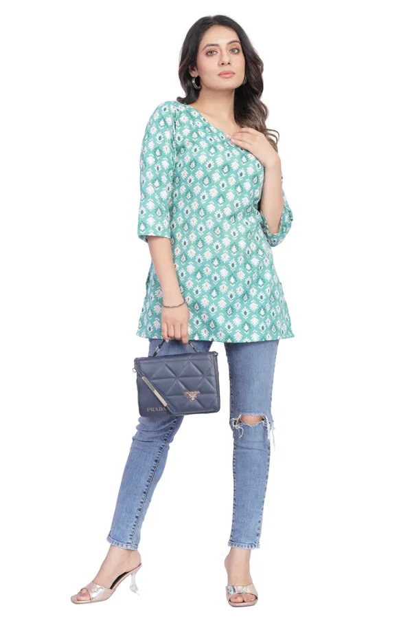 Women_Jaipuri_Cotton_Printed_Short_Kurta_Top