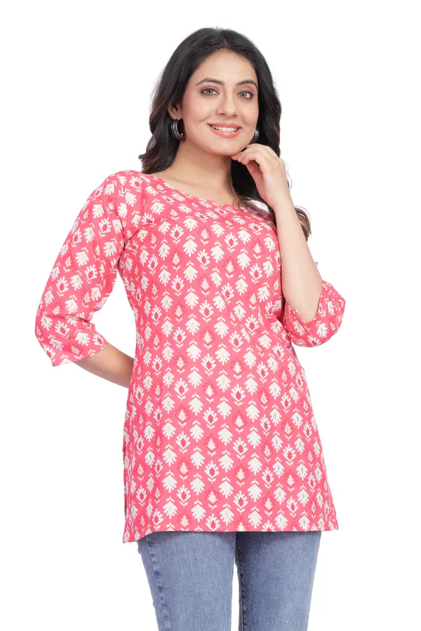 Women_Jaipuri_Cotton_Printed_Short_Kurta_Top