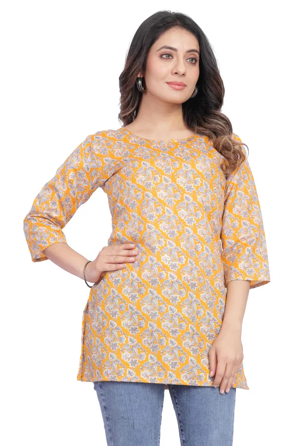 Women_Jaipuri_Cotton_Printed_Short_Kurta_Top