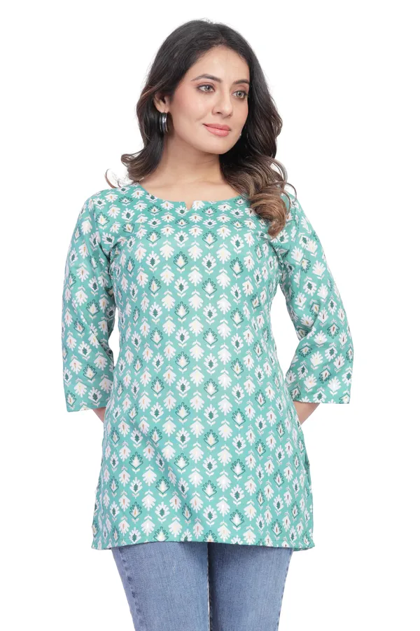 Women_Jaipuri_Cotton_Printed_Short_Kurta_Top