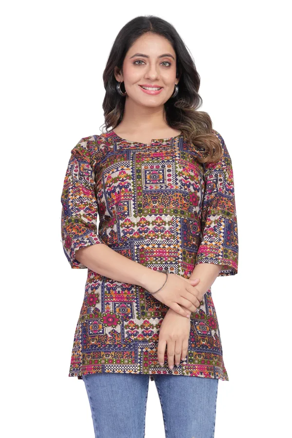 Women_Jaipuri_Cotton_Printed_Short_Kurta_Top