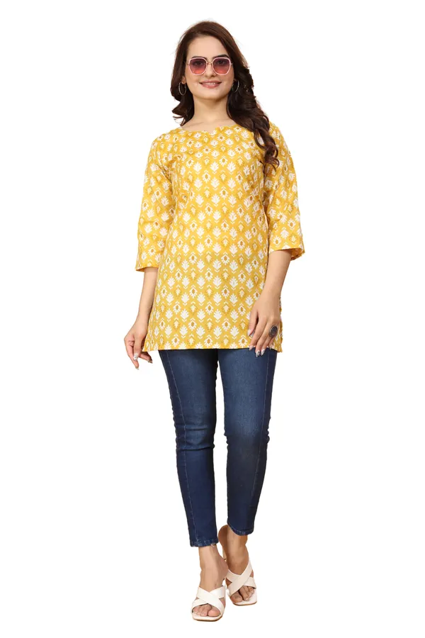Women_Jaipuri_Cotton_Printed_Short_Kurta_Top