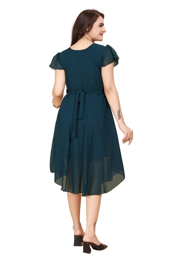 Women_Morpich_Solid_Knee_Length,_Fit_And_Flare_&_A-line_Georgette_Dress