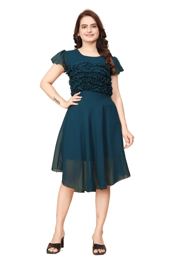 Women_Morpich_Solid_Knee_Length,_Fit_And_Flare_&_A-line_Georgette_Dress