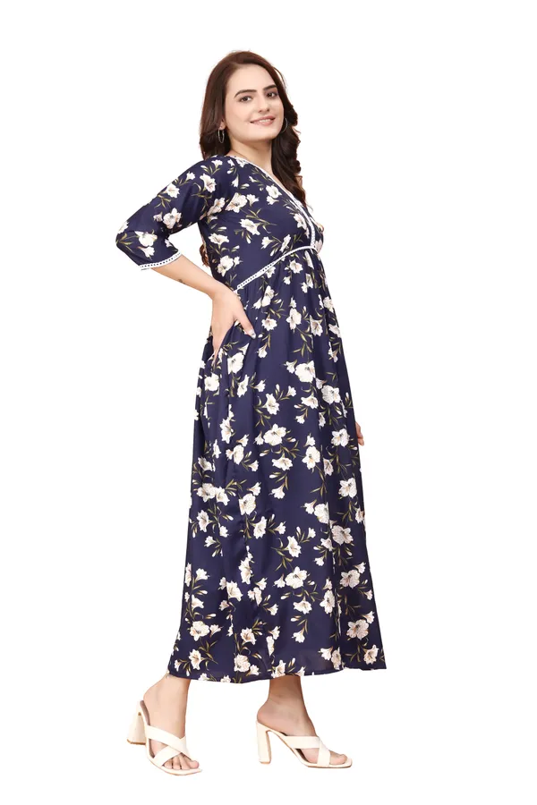 Women_Navy_Blue_Crepe_Floral_Print_V-Neck_Aliya_Cut_Dress