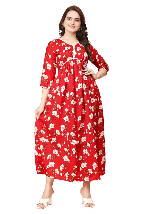 Women_Red_Crepe_Floral_Print_V-Neck_Aliya_Cut_Dress