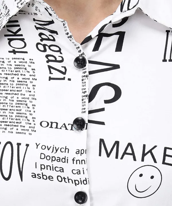 Women_White_&_Blacke_Text_Paper_Crepe_Printed_Spread_Collar_Casual_Shirt