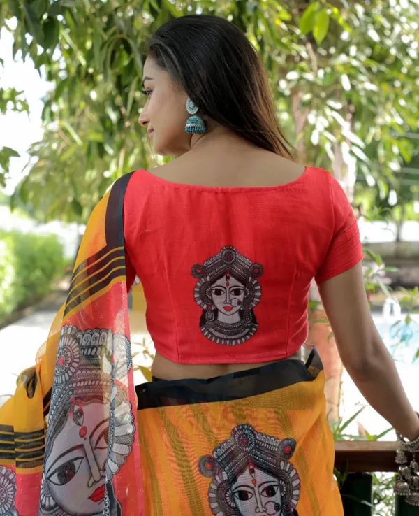 Multi_Colour_Linen_Saree_(With_Unstitched_Blouse_Piece)_(For_Women)