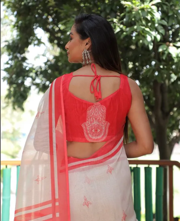 Multi_Colour_Linen_Saree_(With_Unstitched_Blouse_Piece)_(For_Women)