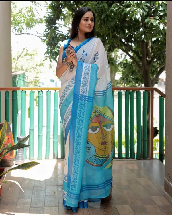 Multi_Colour_Linen_Saree_(With_Unstitched_Blouse_Piece)_(For_Women)