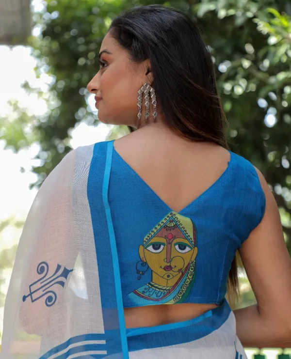 Multi_Colour_Linen_Saree_(With_Unstitched_Blouse_Piece)_(For_Women)