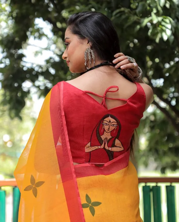 Multi_Colour_Linen_Saree_(With_Unstitched_Blouse_Piece)_(For_Women)