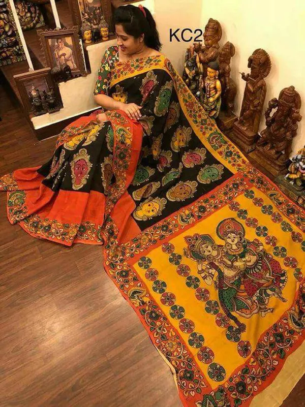 Multi_Colour_Linen_Saree_(With_Unstitched_Blouse_Piece)_(For_Women)
