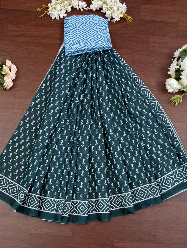 Green_Colour_Linen_Saree_(With_Unstitched_Blouse_Piece)_(For_Women)
