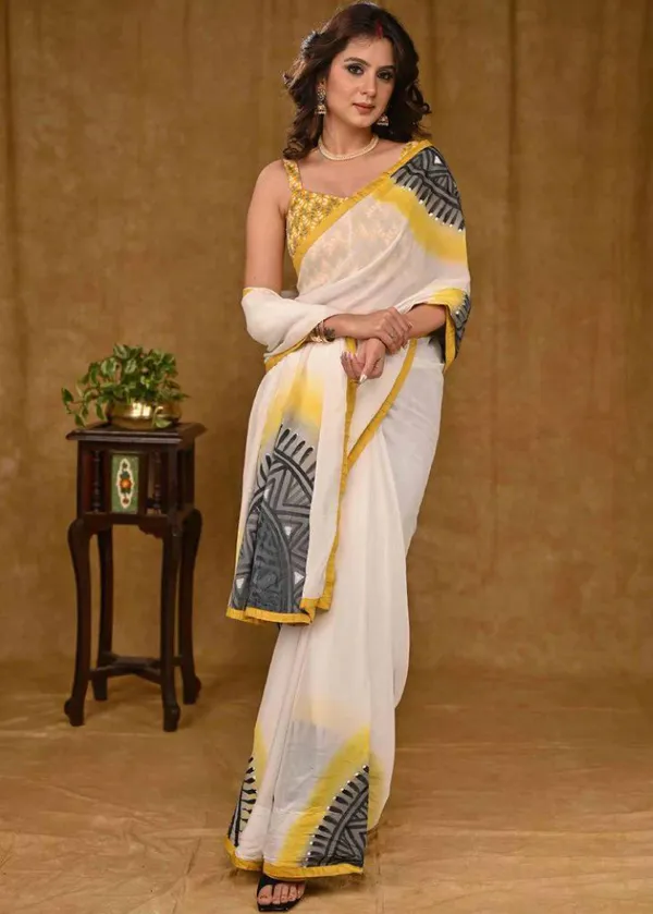 White_Colour_Linen_Saree_(With_Unstitched_Blouse_Piece)_(For_Women)