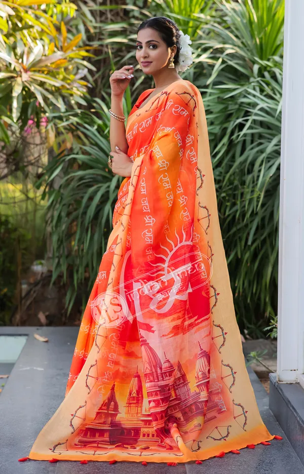 Multi_Colour_Linen_Saree_(With_Unstitched_Blouse_Piece)_(For_Women)