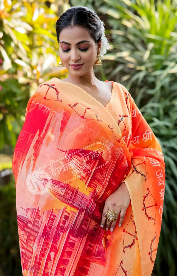 Multi_Colour_Linen_Saree_(With_Unstitched_Blouse_Piece)_(For_Women)