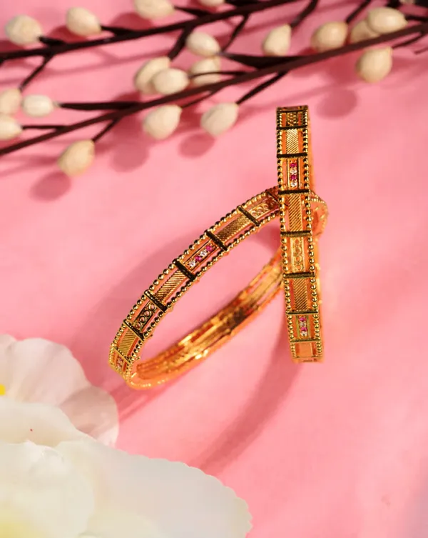 Gold_Plated_Ad_Diamond_Designer_Bangle(_Set_Of_2)