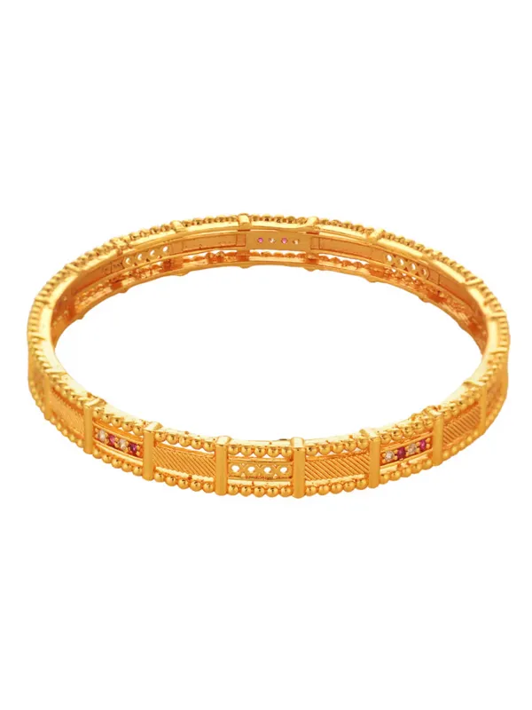Gold_Plated_Ad_Diamond_Designer_Bangle(_Set_Of_2)