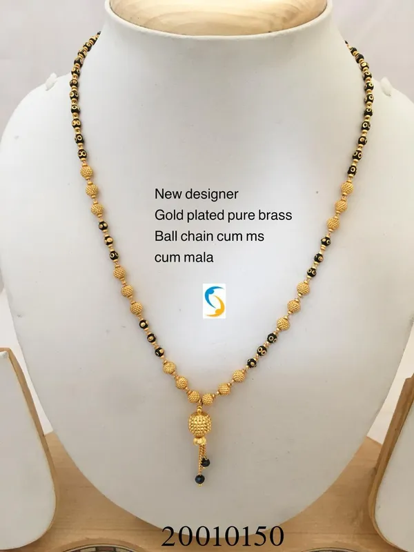 Gold_Plated_Pure_Brass_Ball_Chain_Mangalsutra_For_Women