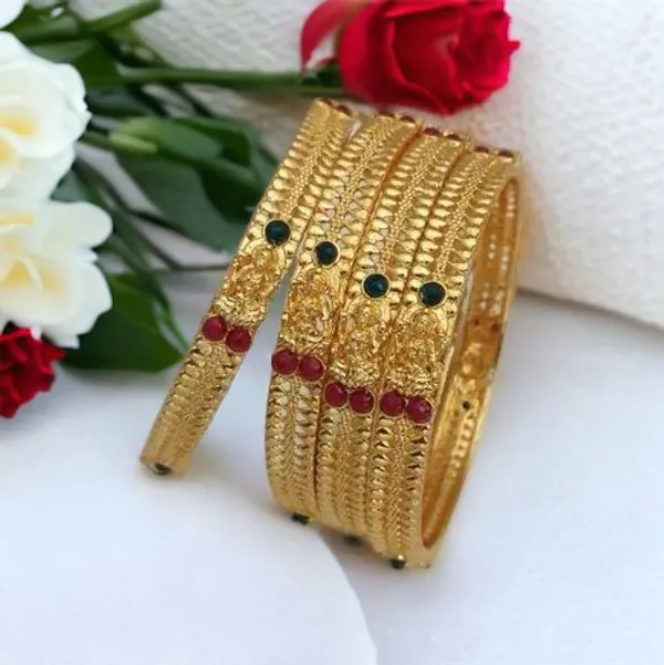 Set_Of_4_Gold_Plated_Laxmi_Design_Bangle