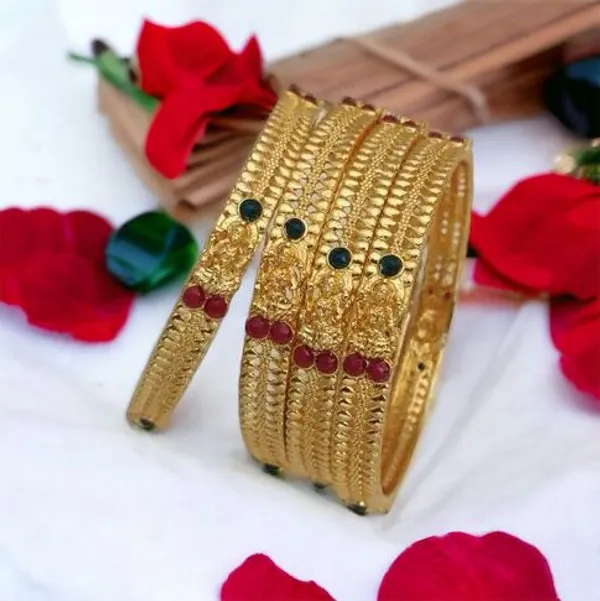 Set_Of_4_Gold_Plated_Laxmi_Design_Bangle