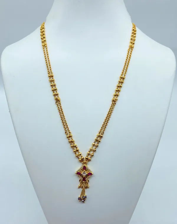 American_Diamond_Studded_Square_Brass_Chain_for_Women