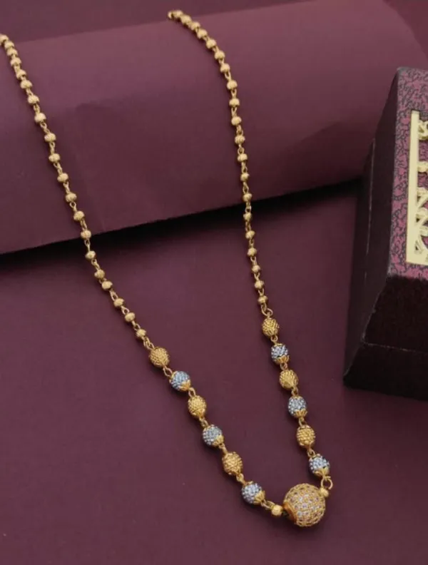 Designer_High_Gold_Plated_Ad_Diaomnd_Daily_Wear_Fancy_2_Tone_Ball_Chain