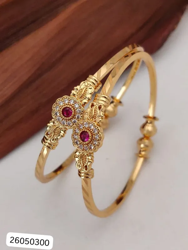 Set_of_2_Gold_Plated_AD_Diamond_Flower_Bangles_Adjustable_Kadli_for_Women
