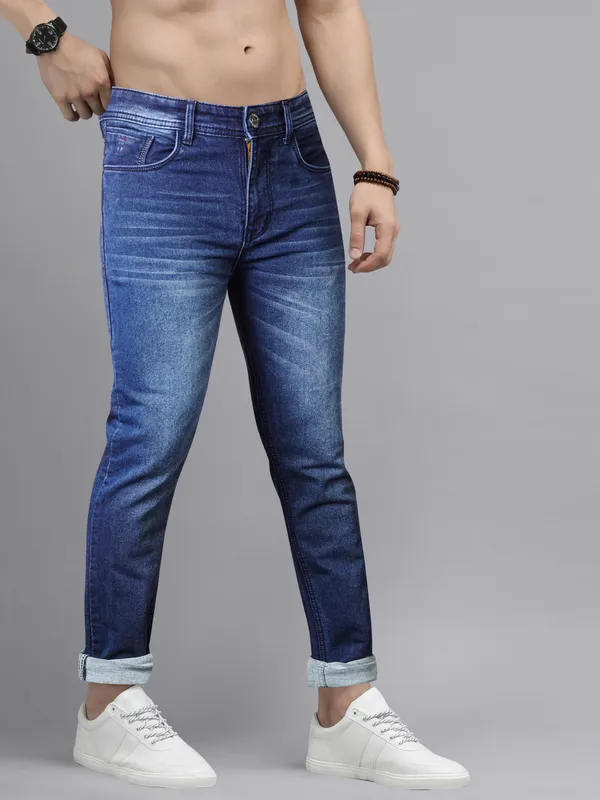 Slim_and_Faded_Men's_Darkblue_Jeans