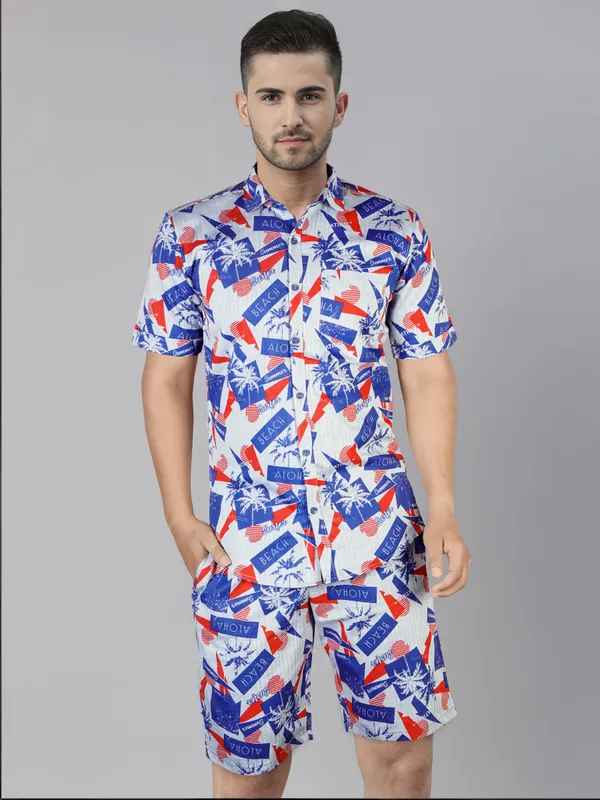 The_Instant_Icon_Men's_Navy_Print_Co-ord_set