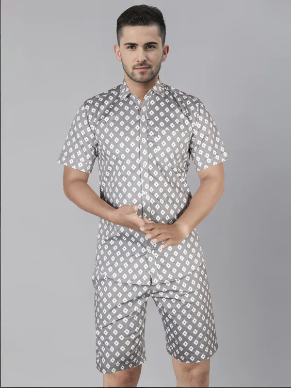 The_Maverick_Match_Men's_Grey_Print_Co-ord_set