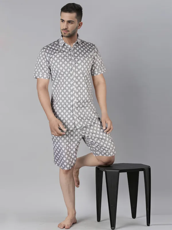 The_Maverick_Match_Men's_Grey_Print_Co-ord_set