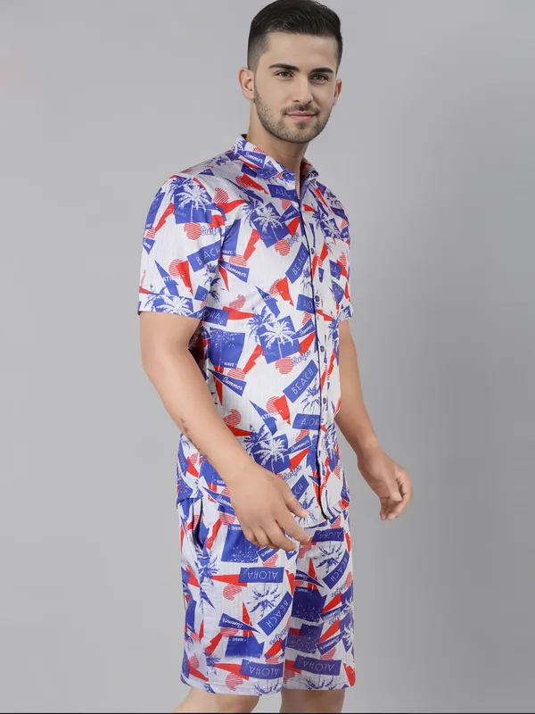 The_Instant_Icon_Men's_Navy_Print_Co-ord_set