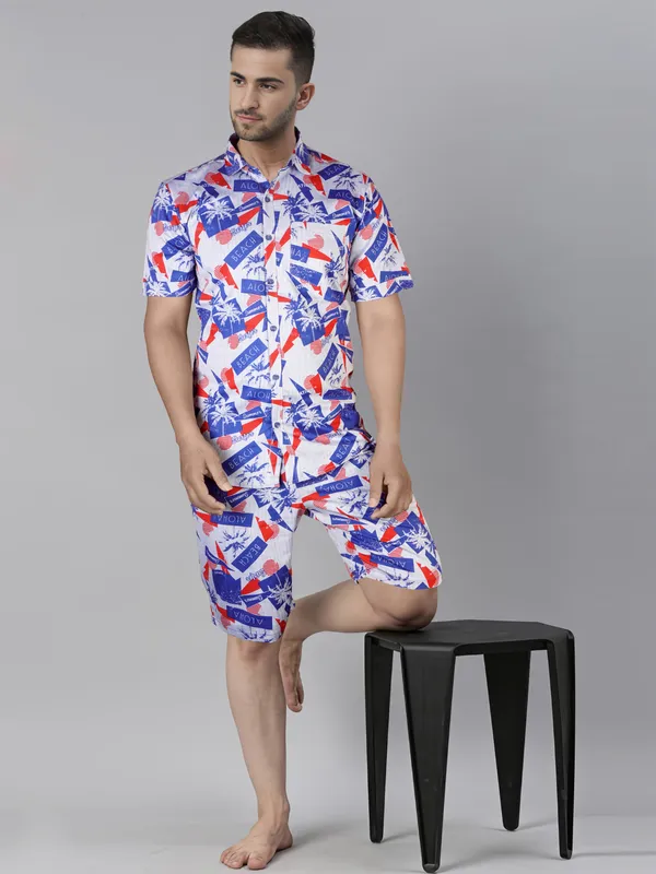 The_Instant_Icon_Men's_Navy_Print_Co-ord_set