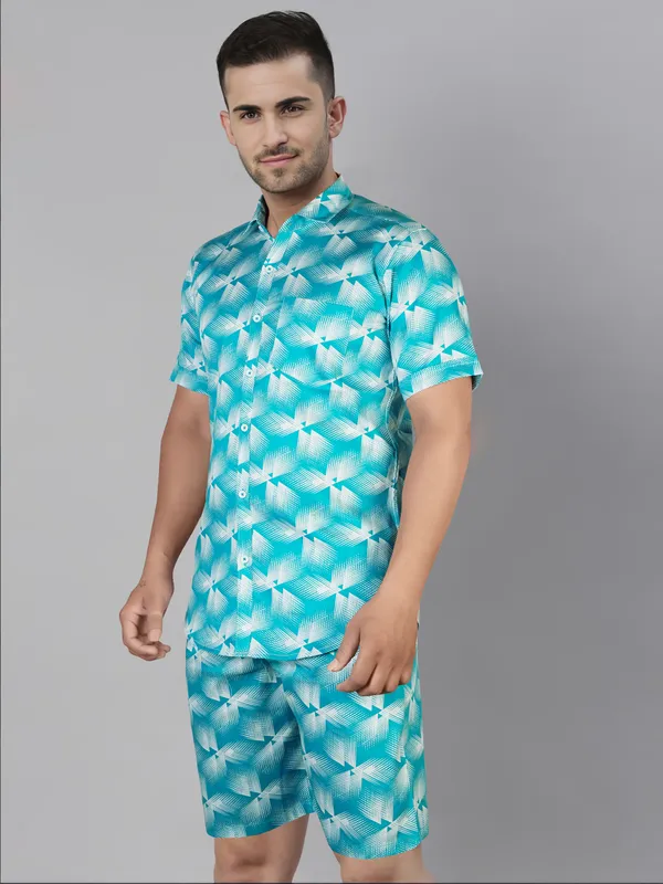 The_Ocean_Avenue_Men's_Sky_Blue_print_Co-ord_set