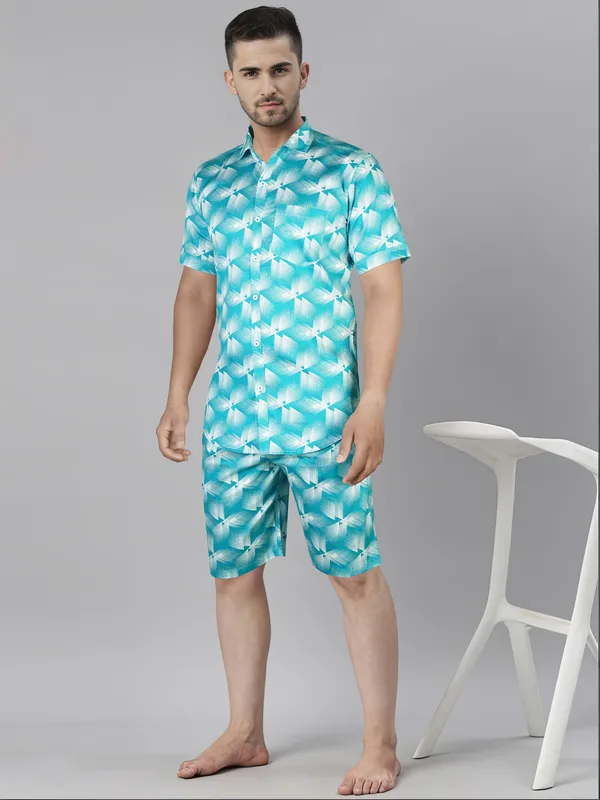 The_Ocean_Avenue_Men's_Sky_Blue_print_Co-ord_set